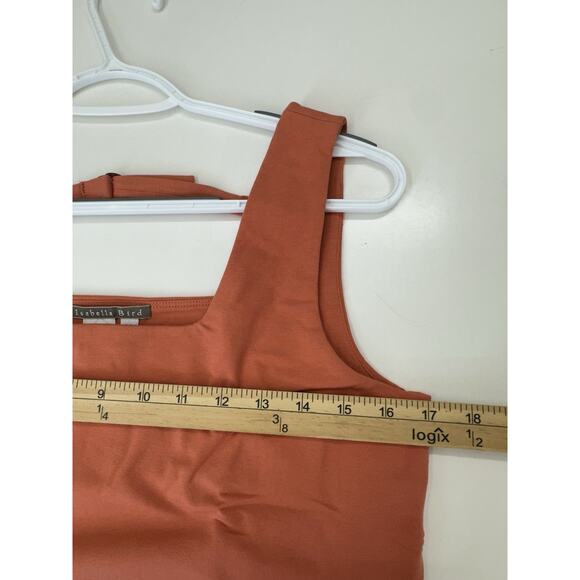 Isabella Bird Womens Tank Top Size Medium Orange Square Neck Back Strap - Picture 7 of 10